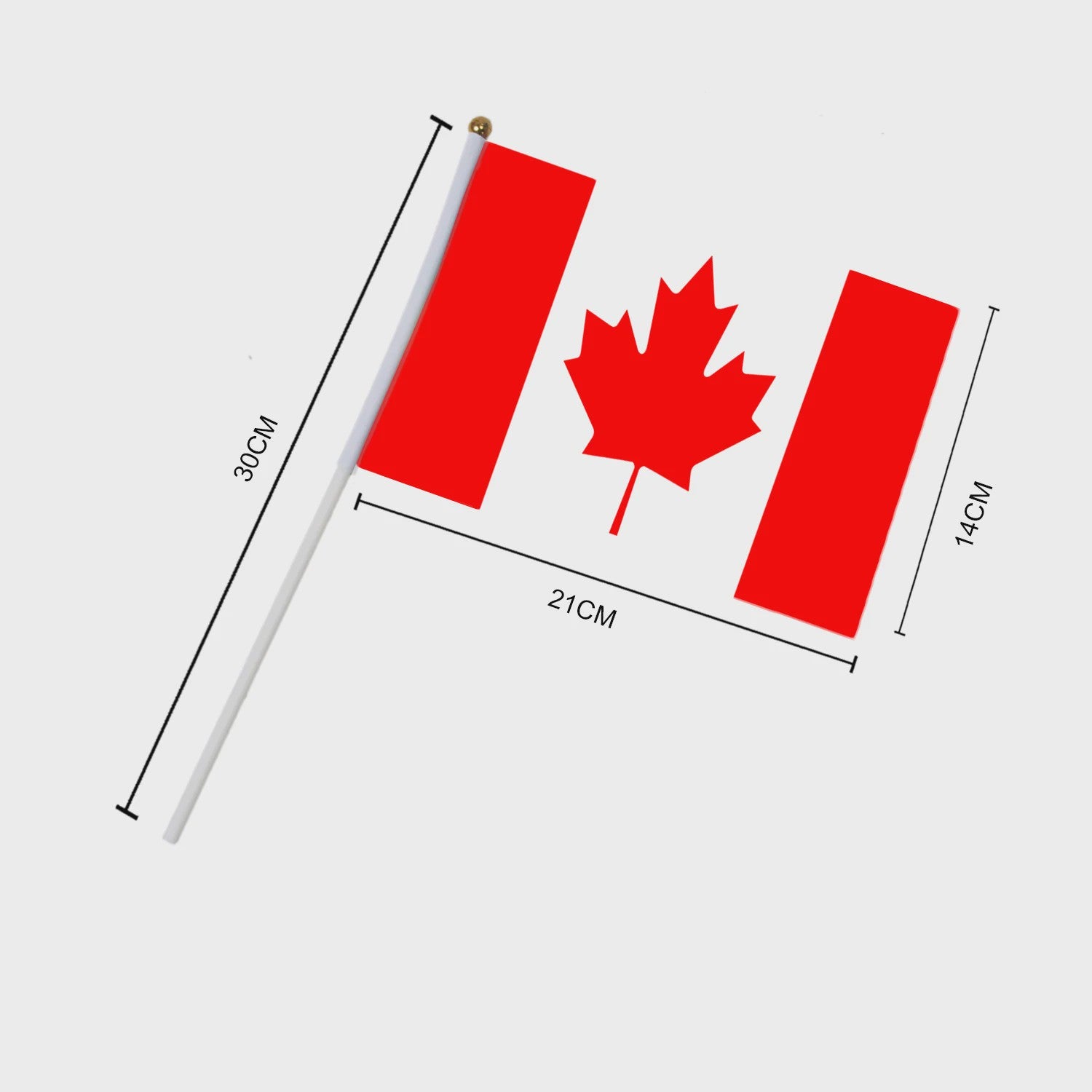 5x Canadese Vlaggetjes met Stokje - 14x21cm Mini Canada Vlaggen