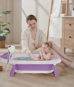 Opvouwbaar Babybadje met Onderstel - Veilig en Comfortabel Baden voor Pasgeborenen en Peuters