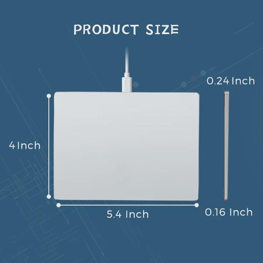 Bedraad Multi-Touch Trackpad met Gehard Glazen Oppervlak - Hoge Precisie & Vlotte Bediening