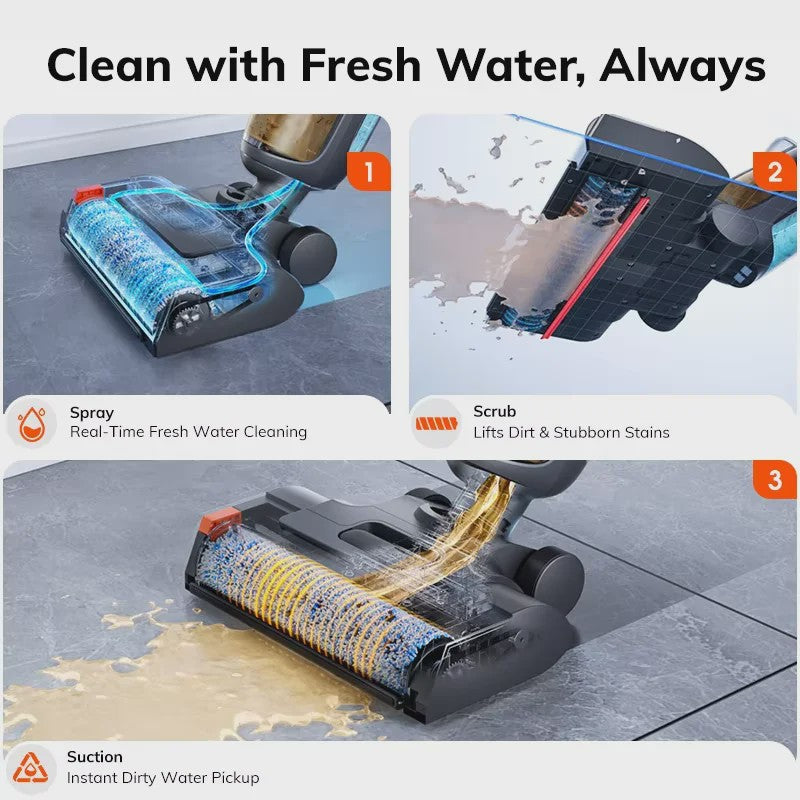 ILIFE W90 Pro: Draadloze Nat & Droog Stofzuiger Mop met Zelfreiniging en 7000Pa Zuigkracht