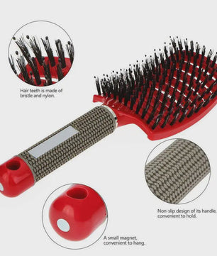 Ontwarrende Haarborstel met Natuurlijke Borstelharen & Nylon - Voor Nat & Droog Haar, Krullen & Styling