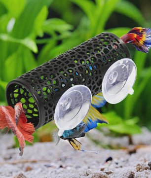 Betta Vis Schuilplaats Tunnel met Hangmat Bed - Aquarium Decoratie voor Kleine Vissen, Garnalen & Kreeftjes