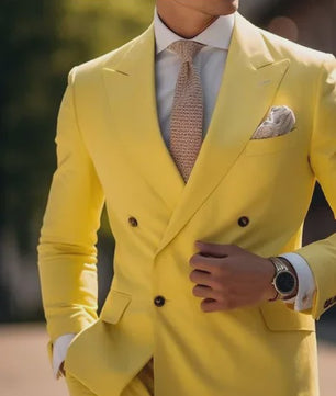 Luxe Bruin Herenpak - Double Breasted, Peak Lapel, Slim Fit Blazer & Pantalon