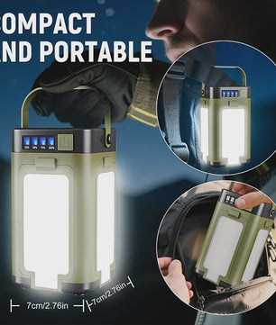 Oplaadbare Solar Camping Lantaarn - Multifunctioneel, 6 Lichtstanden & IPX4 Waterdicht