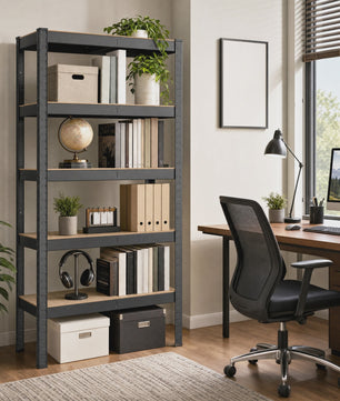 Songmics Metalen Stellingkast 5 Legborden Set van 2 - 150x75x30cm - Hoge Draagkracht