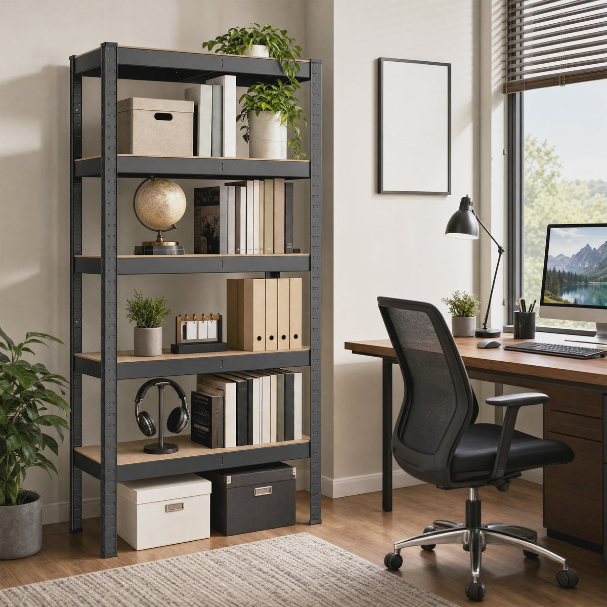 Songmics Metalen Stellingkast 5 Legborden Set van 2 - 150x75x30cm - Hoge Draagkracht