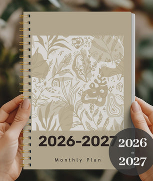 2026-2027 A5 Maandelijkse Planner Agenda met Botanische Kaft - 24 Maanden Organiser voor Werk & Studie