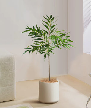 Grote Kunstplant 78-140cm - Real Touch Palmboom met Bamboe-look Bladeren voor Huis & Kantoor
