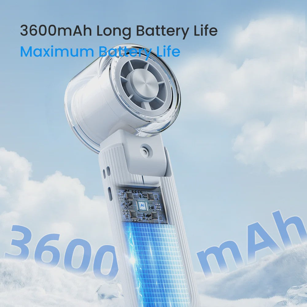 Draagbare Vernevelaar Ventilator met IJskoeling - 3600mAh USB Oplaadbaar
