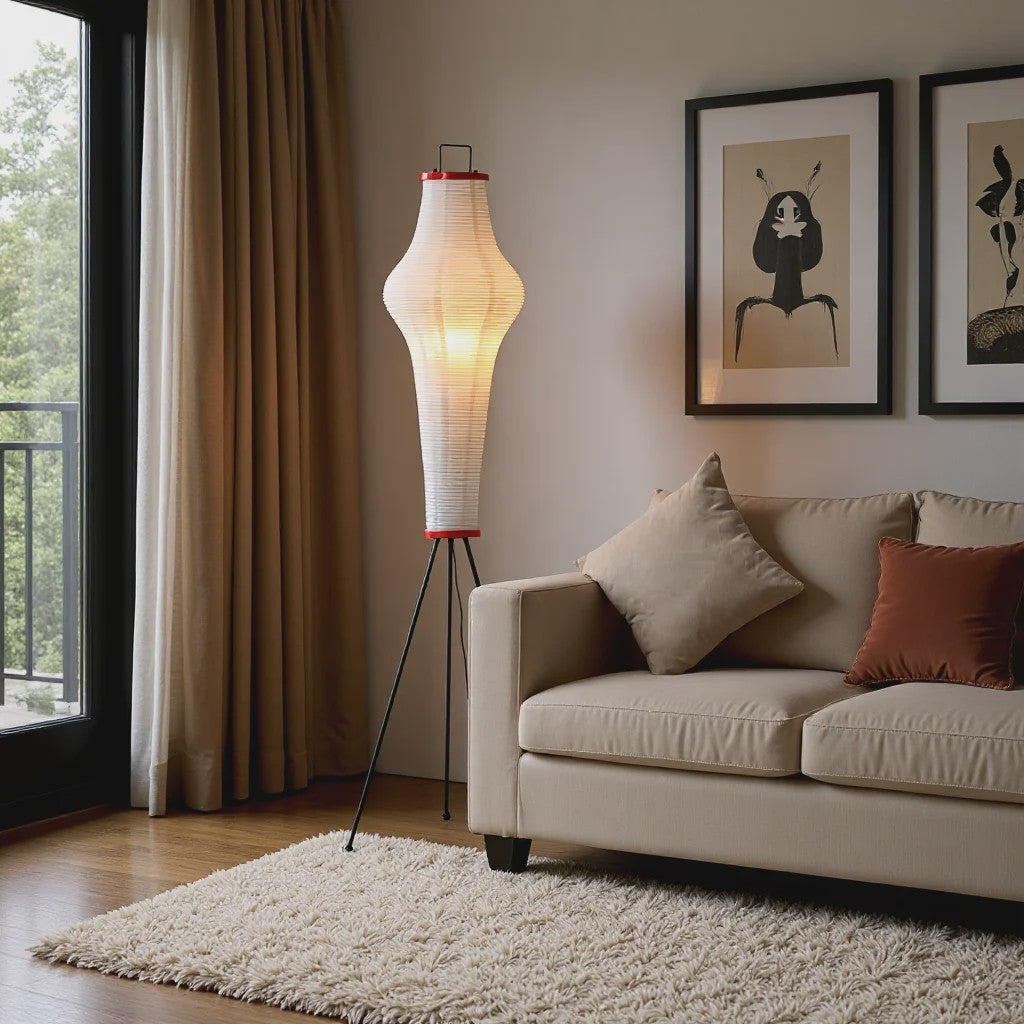 Akari Rijstpapier Vloerlamp met LED en E27 Fitting - Sfeervolle Verlichting voor Woonkamer & Slaapkamer