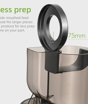 BioloMix Slowjuicer 200W met Brede Vulopening (75mm) voor Hele Fruit & Groenten