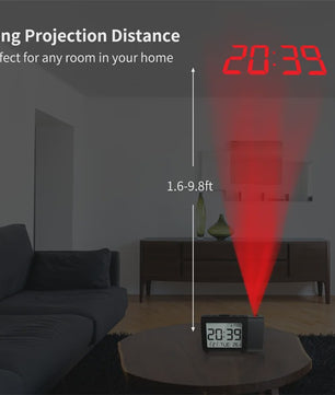 Digitale LED Projectie Wekker met Tijd Projectie op Slaapkamer Nachtkastje