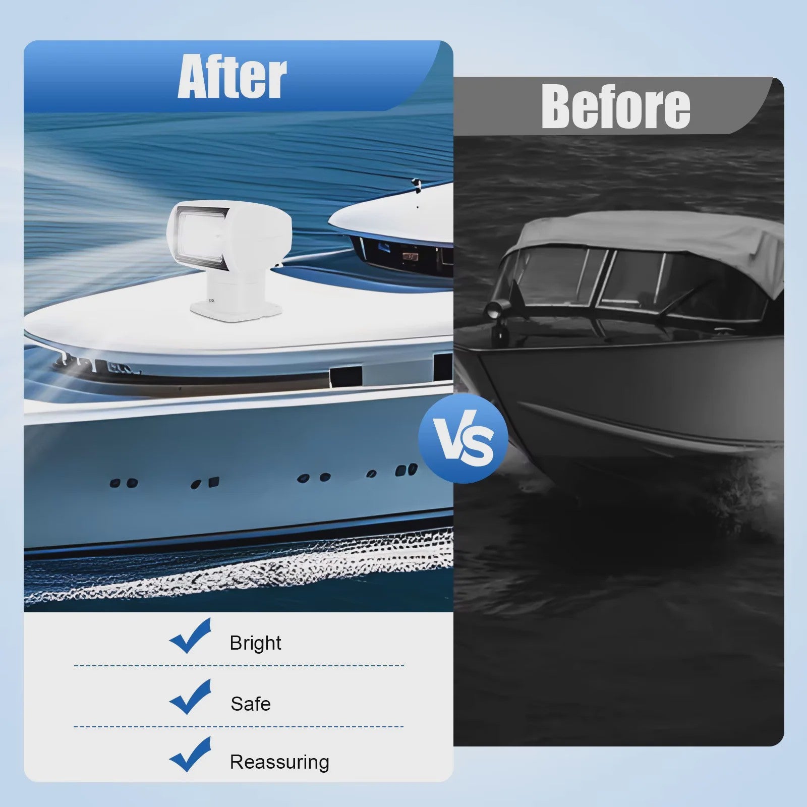 12V 100W Marine Afstandsbedienbare Spotlight - Krachtige Zoekstraal voor Boot, Jacht, Auto