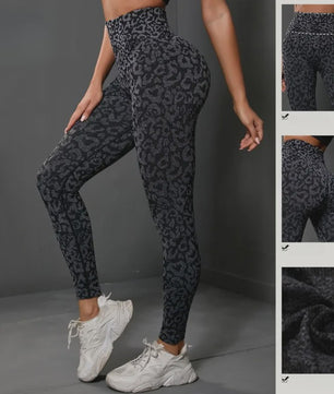 Seamless Leopard Print Hoge Taille Legging - Hip Lifting Fitness & Workout Broek
