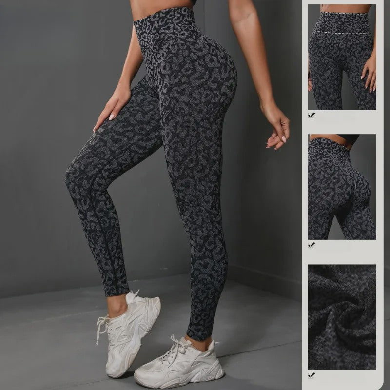 Seamless Leopard Print Hoge Taille Legging - Hip Lifting Fitness & Workout Broek