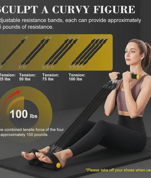 Pedal Resistance Band 50-100 LBS - Krachttraining & Buikspier Trainer