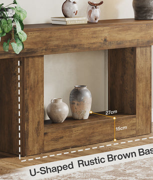 Tribesigns Console Tafel 160 cm - Farmhouse Entree Tafel met U-vormige Basis en Open Plank