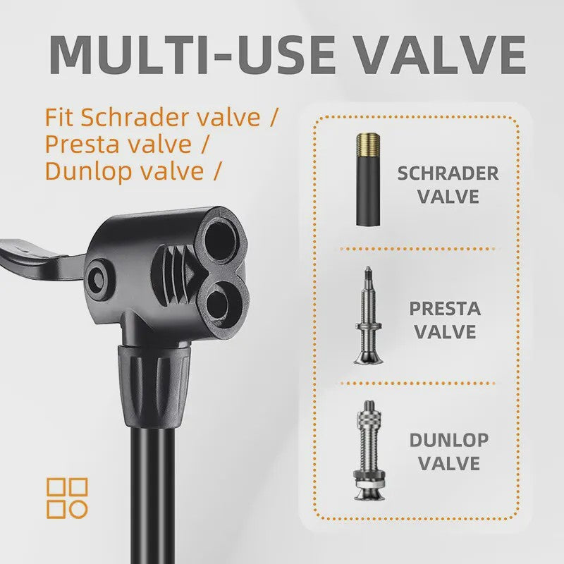 WEST BIKING 160PSI Fietspomp - Draagbare RVS Pomp met Drukmeter voor Racefiets & Mountainbike