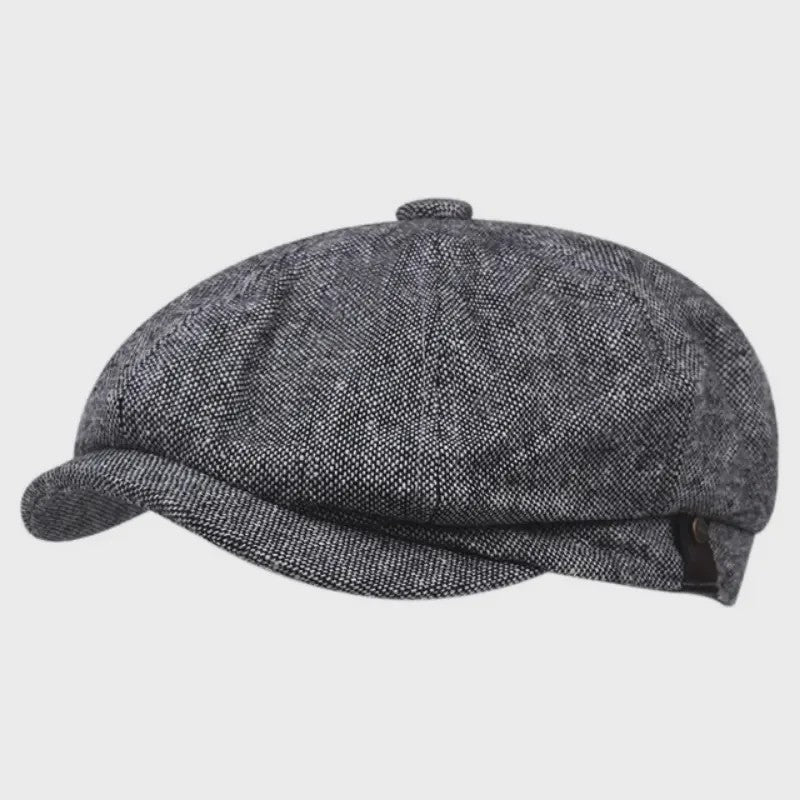 Vintage Heren Oktagonale Pet - Stijlvolle Visgraat & Streep Casual Hoed voor Dagelijks Gebruik