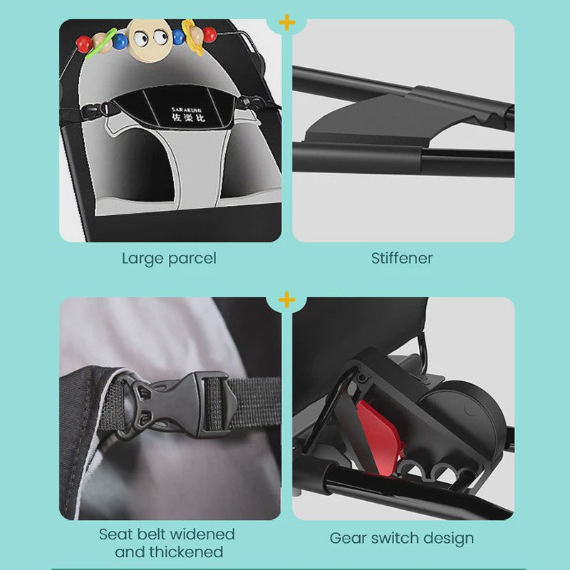 Multifunctionele Baby Bouncer Stoel - Lichtgewicht, Draagbaar & Comfortabel Schommelbedje