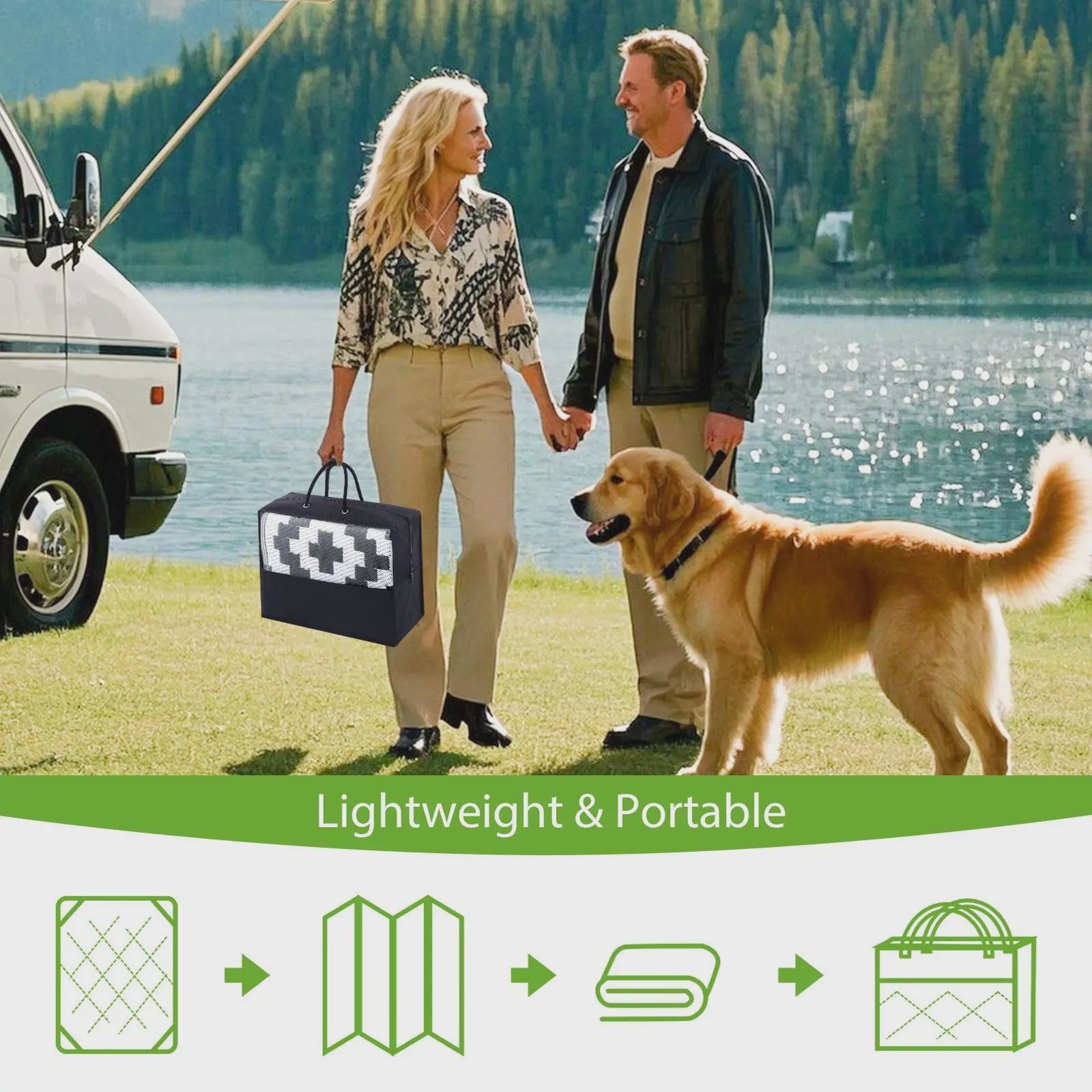 Omkeerbaar Waterdicht Buitentapijt - Ideaal voor Terras, Camping & RV