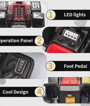 Elektrische Kinder Quad ATV 6V met Muziek, Claxon en LED Verlichting - 3+ Jaar