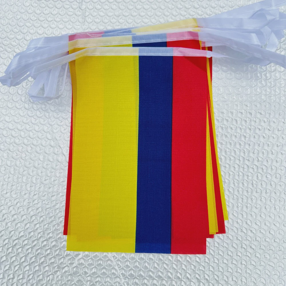 Colombia Vlaggenlijn 14x21cm - 20 Stuks Feestelijke Slingers voor Decoratie