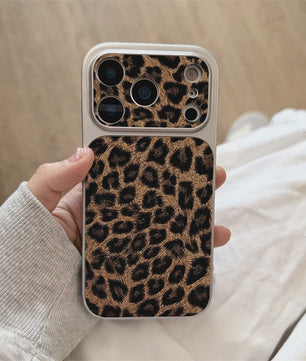 Luxe Leopard Print Telefoonhoesje voor iPhone - Schokbestendig met Bumper