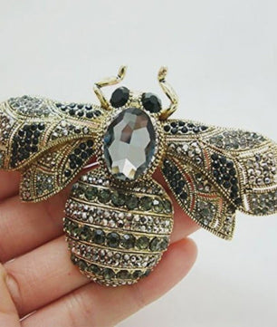 Luxe Bijen Broche met Kristallen - Vintage Baroque Stijl