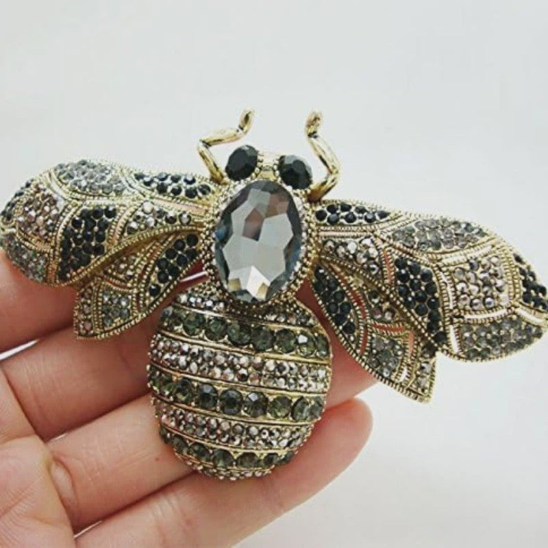 Luxe Bijen Broche met Kristallen - Vintage Baroque Stijl