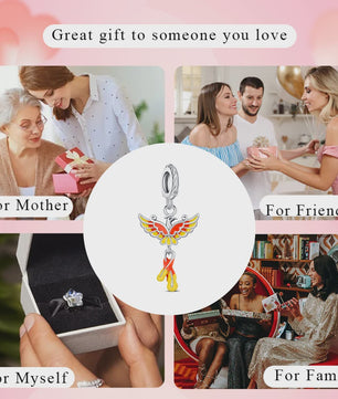 Phoenix Bedel 925 Sterling Zilver - Charm voor Dames Armbanden - Uniek Cadeau
