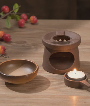 3-in-1 Stoneware Geurbrander & Wax Melt Warmer - Japanse Stijl
