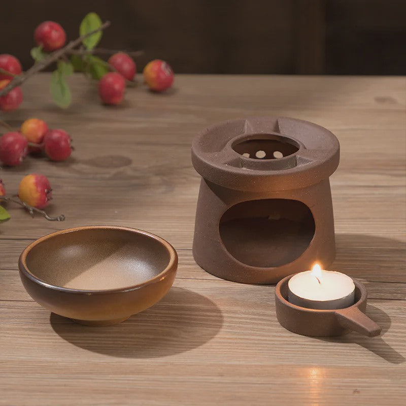 3-in-1 Stoneware Geurbrander & Wax Melt Warmer - Japanse Stijl