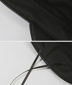 Klassieke Zwarte PU Lederen Baret met Vizier - Retro Stijl Pet voor Dames