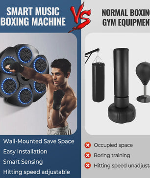 Slimme Muzikale Bokstrainer - Wandmontage Fitnessapparaat met LED Targets