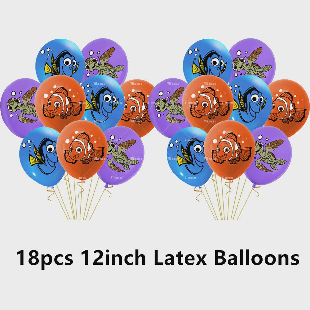 Nemo & Dory Verjaardagsdecoratie Set: Ballonnen, Banner & Cake Topper