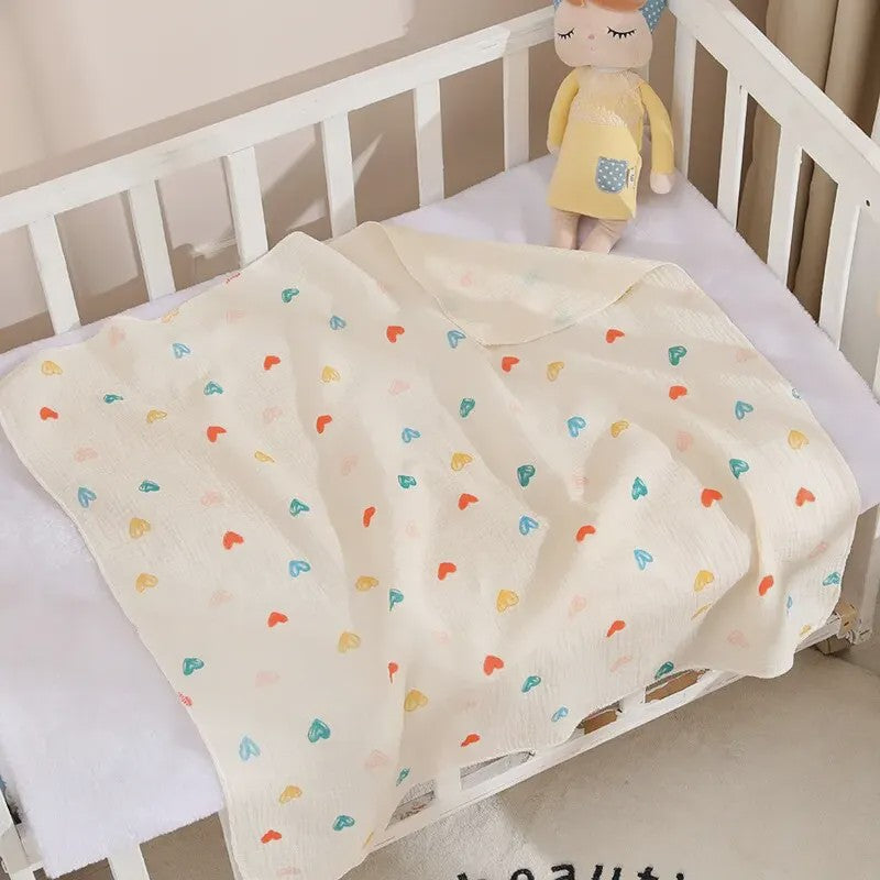 Zachte Muslin Swaddle Deken voor Baby's - Katoen, 80x80cm, met schattige prints