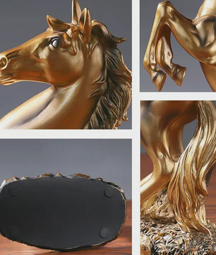 Luxe Winst Paard Statue - Stijlvolle Hars Decoratie voor Woonkamer, Kantoor & Bureau