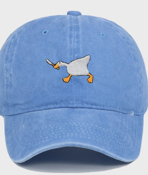 Unieke Geborduurde Baseball Cap met Gans Patroon - Casual Stadsstijl