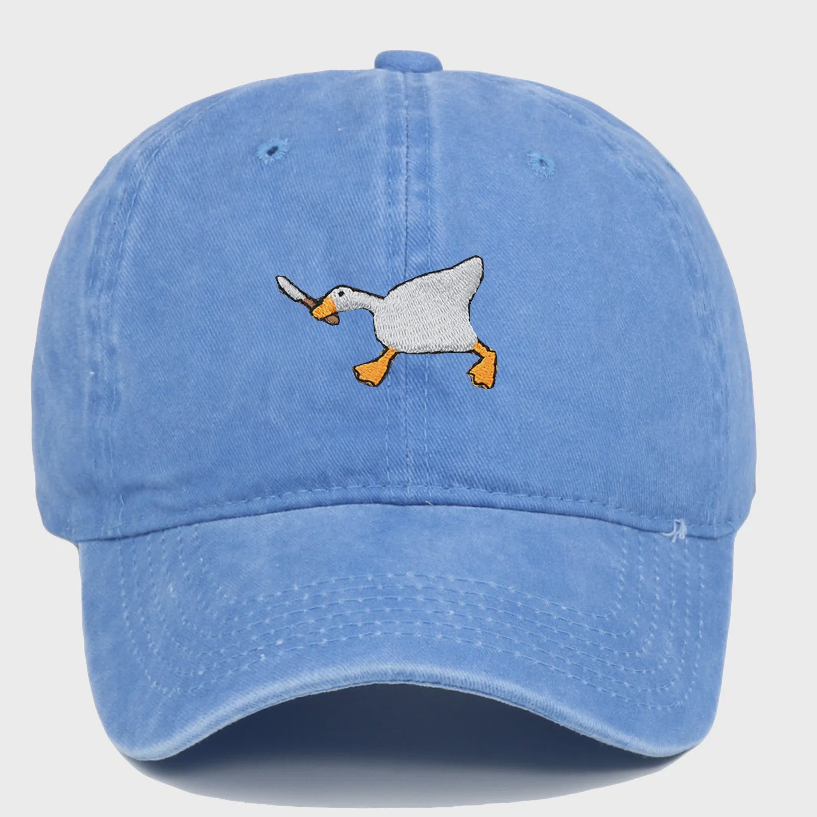 Unieke Geborduurde Baseball Cap met Gans Patroon - Casual Stadsstijl
