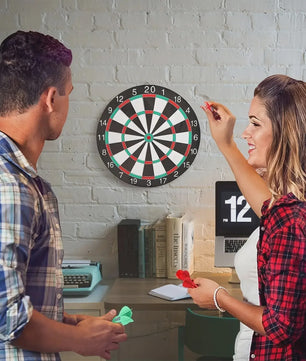 15 Inch Dartbord Set met 6 Darts - Perfect voor Feestjes, Familie en Spelletjes