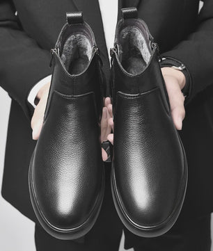 Echt Lederen Heren Enkellaarsjes - Klassieke Retro Chelsea Boots voor Casual en Modebewuste Mannen