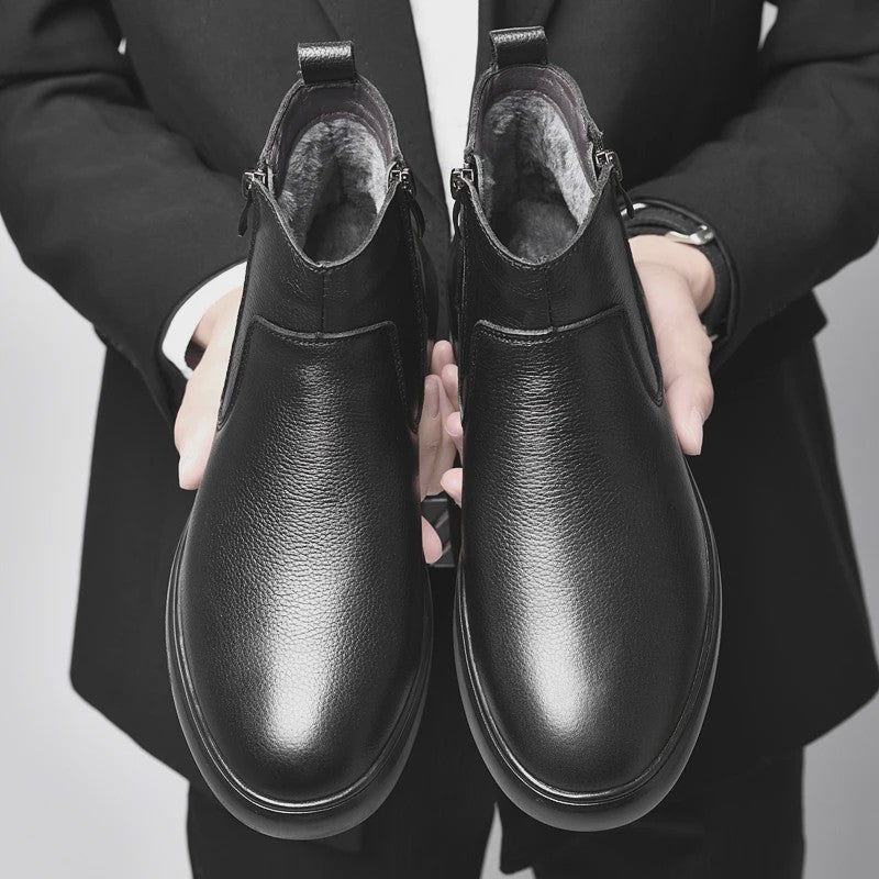 Echt Lederen Heren Enkellaarsjes - Klassieke Retro Chelsea Boots voor Casual en Modebewuste Mannen