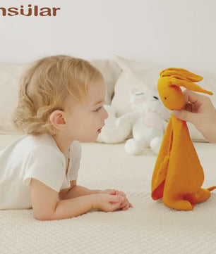 Zacht Muslin Baby Knuffeldoekje met Konijn - Comfort & Slaapmaatje voor Pasgeborenen