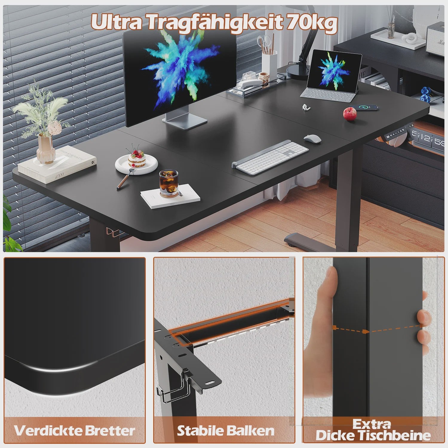 Elektrisch In Hoogte Verstelbaar Bureau met USB Poort - Sta-Zit Computerbureau