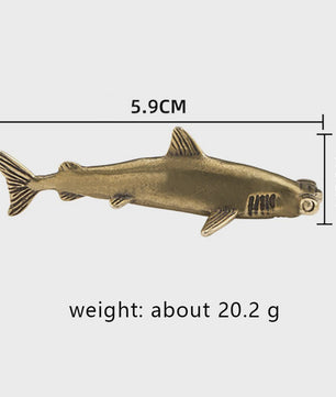 Bronzen Hamerhaai Figuur - Decoratieve Marine Souvenir voor Bureau
