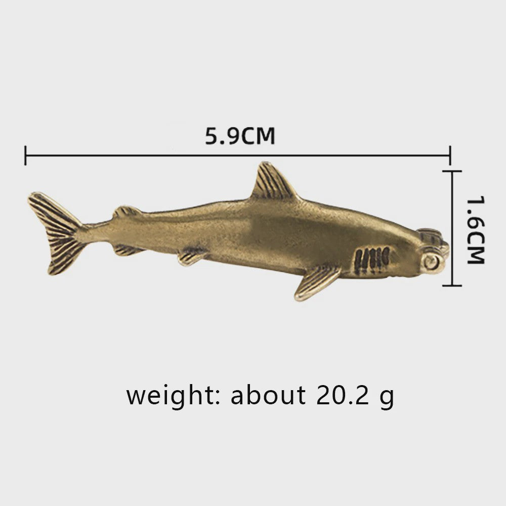 Bronzen Hamerhaai Figuur - Decoratieve Marine Souvenir voor Bureau
