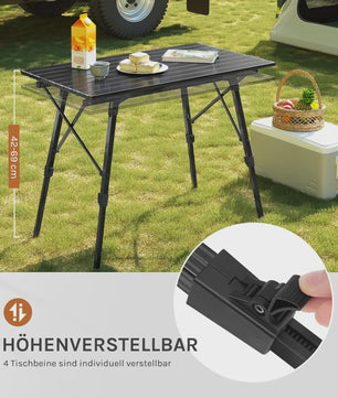 Verstelbare Campingtafel - Opvouwbaar, Lichtgewicht en Draagbaar Bureau voor Buiten