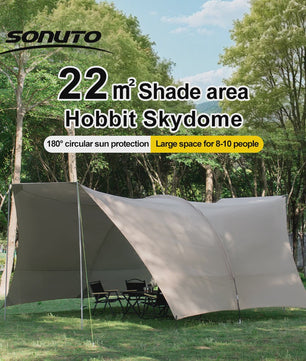 Ruime Camping Tent 22m² Zon- en Regenbescherming voor 8-10 Personen