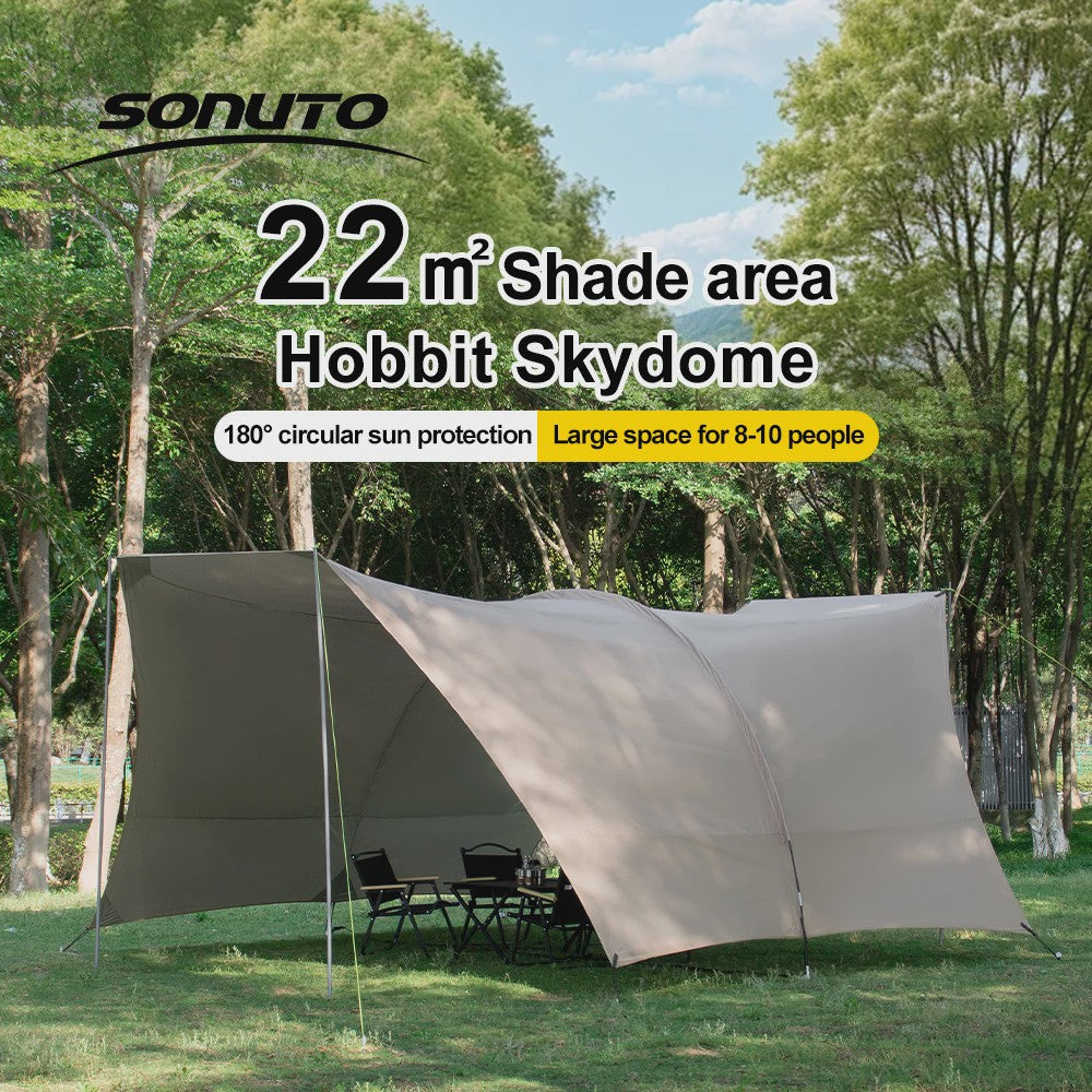 Ruime Camping Tent 22m² Zon- en Regenbescherming voor 8-10 Personen